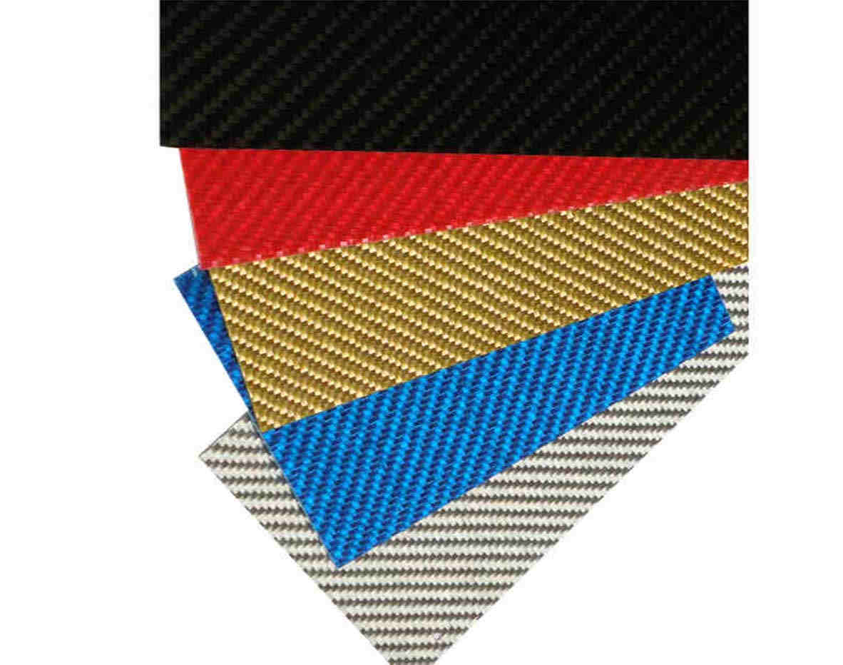 Flexible sheet of kevlar-carbon fiber 1x1 (Color Black and Yellow)